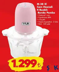 YUİ M-38 CAM HAZNELİ 4 BIÇAKLI RONDO PEMBE fiyat ve kampanya bilgisi